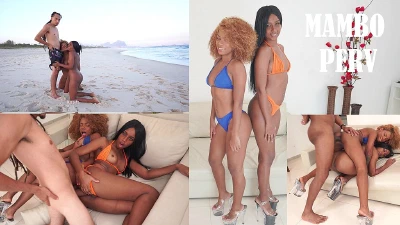 MAMBO TOUR #6: Jasminy Villar & Rebeca Villar Gets Nasty At The Beach Then Fuck Big Dicks (Anal, ATOGM, Monster Cock, Gapes, Ebony, 1On2, 2On2 )OB171_A